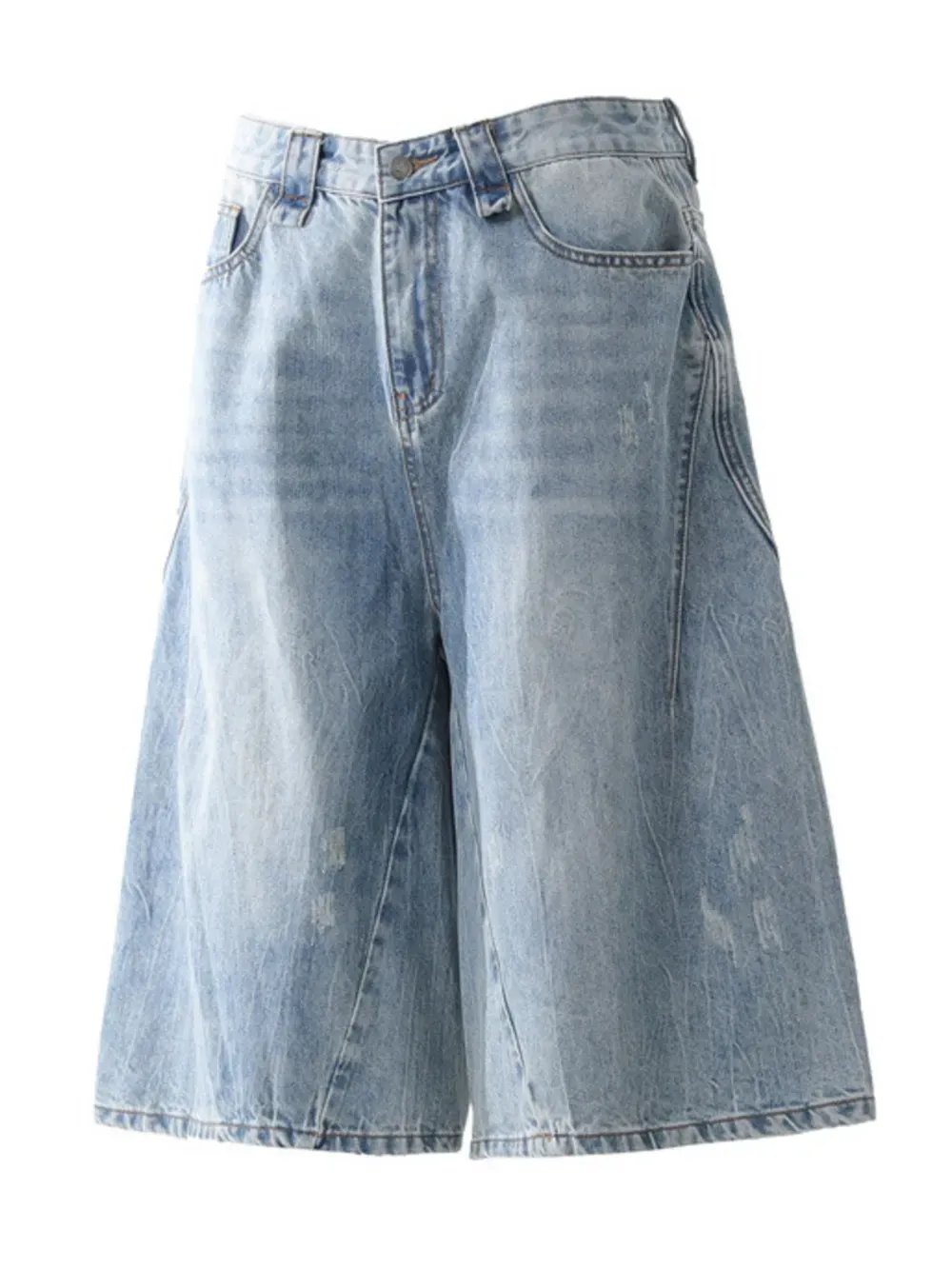 Casual Light Blue Denim Bermuda Shorts