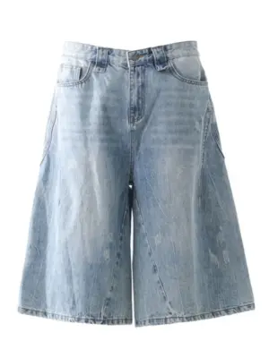 Men's Casual Light Blue Denim Bermuda Shorts