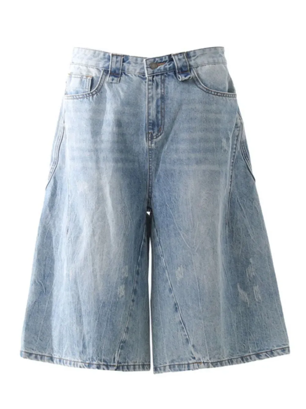 Men Casual Light Blue Denim Bermuda Shorts