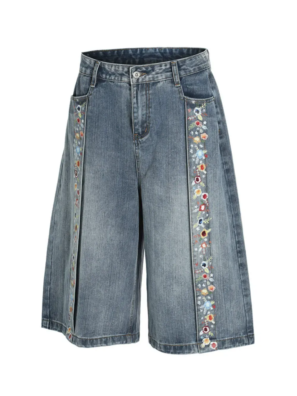 men-relaxed-embroidered-wide-leg-denim-shorts