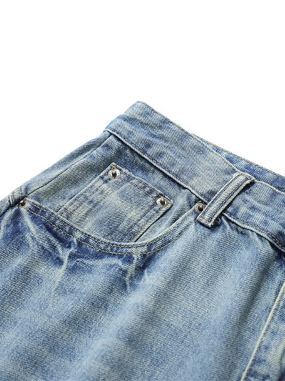 Men Relaxed Washed Wide Leg Denim