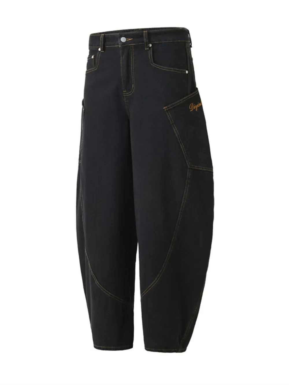 Oversized Black Utility Wide Leg Jeans